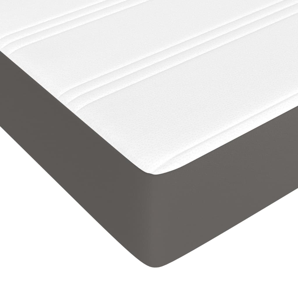 vidaXL Saltea de pat cu arcuri, gri, 160x200x20 cm, piele ecologică vidaXL Saltea de pat cu arcuri, gri, 160x200x20 cm, piele ecologică
