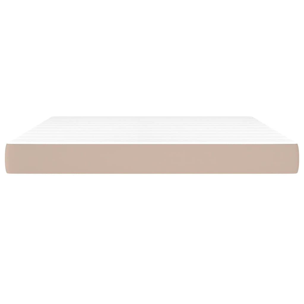 vidaXL Saltea de pat cu arcuri, cappuccino, 160x200x20 cm, piele eco