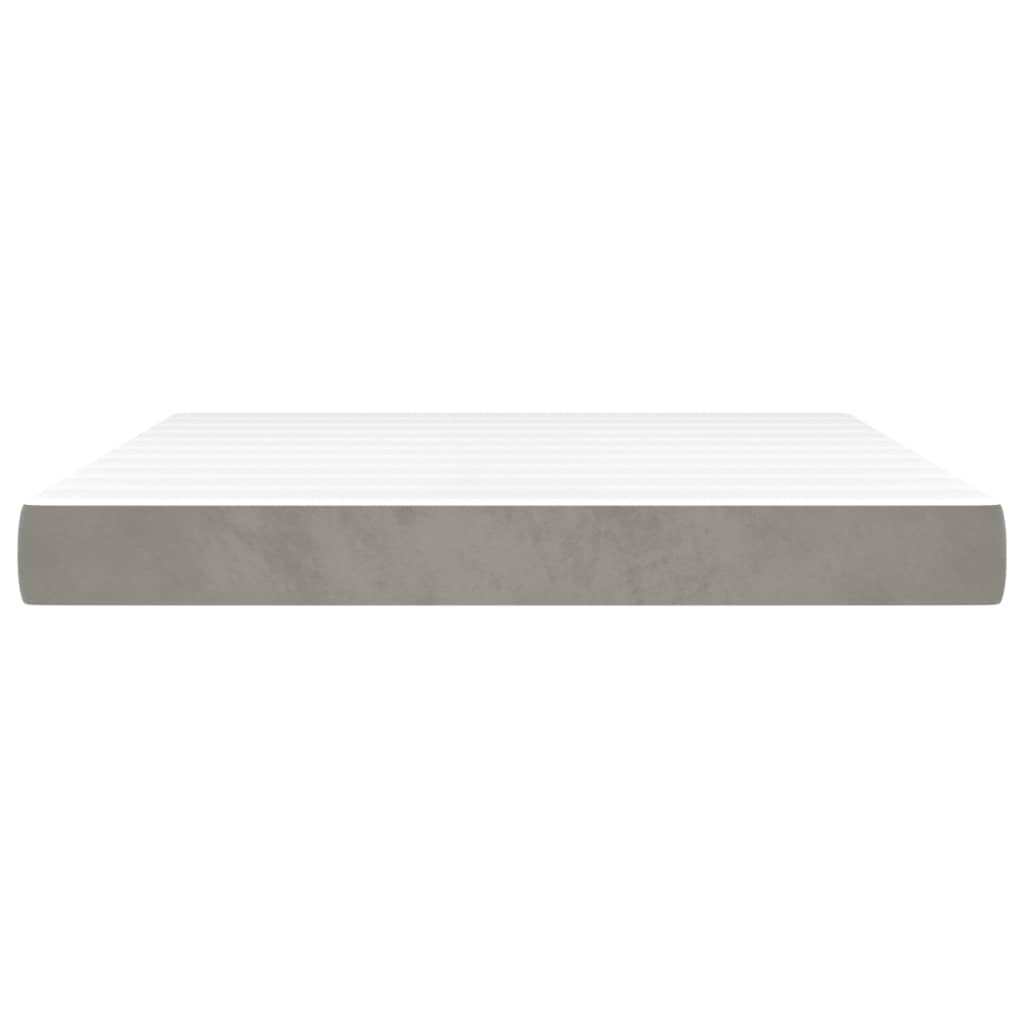 vidaXL Saltea de pat cu arcuri, gri deschis, 160x200x20 cm, catifea vidaXL Saltea de pat cu arcuri, gri deschis, 160x200x20 cm, catifea