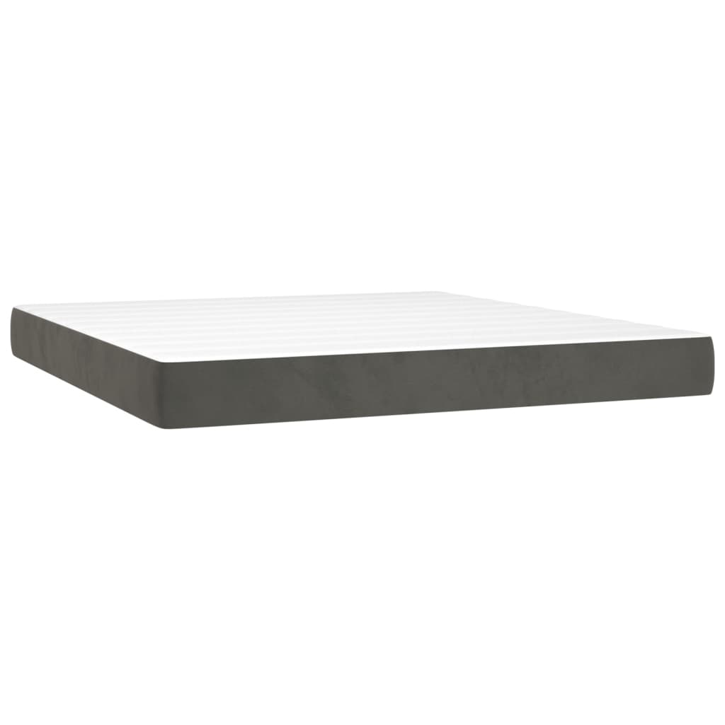 vidaXL Saltea de pat cu arcuri, gri închis, 160x200x20 cm, catifea vidaXL Saltea de pat cu arcuri, gri închis, 160x200x20 cm, catifea