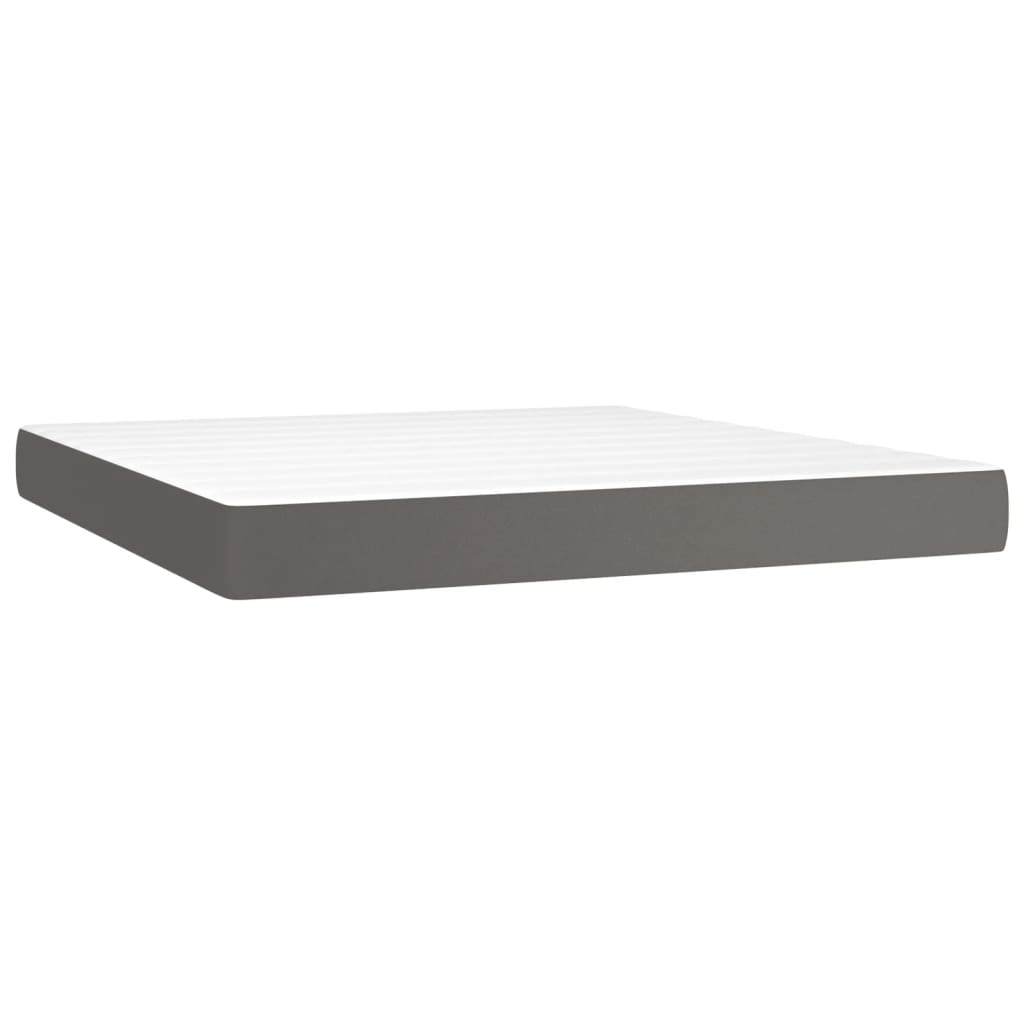 vidaXL Saltea de pat cu arcuri, gri, 180x200x20 cm, piele ecologică