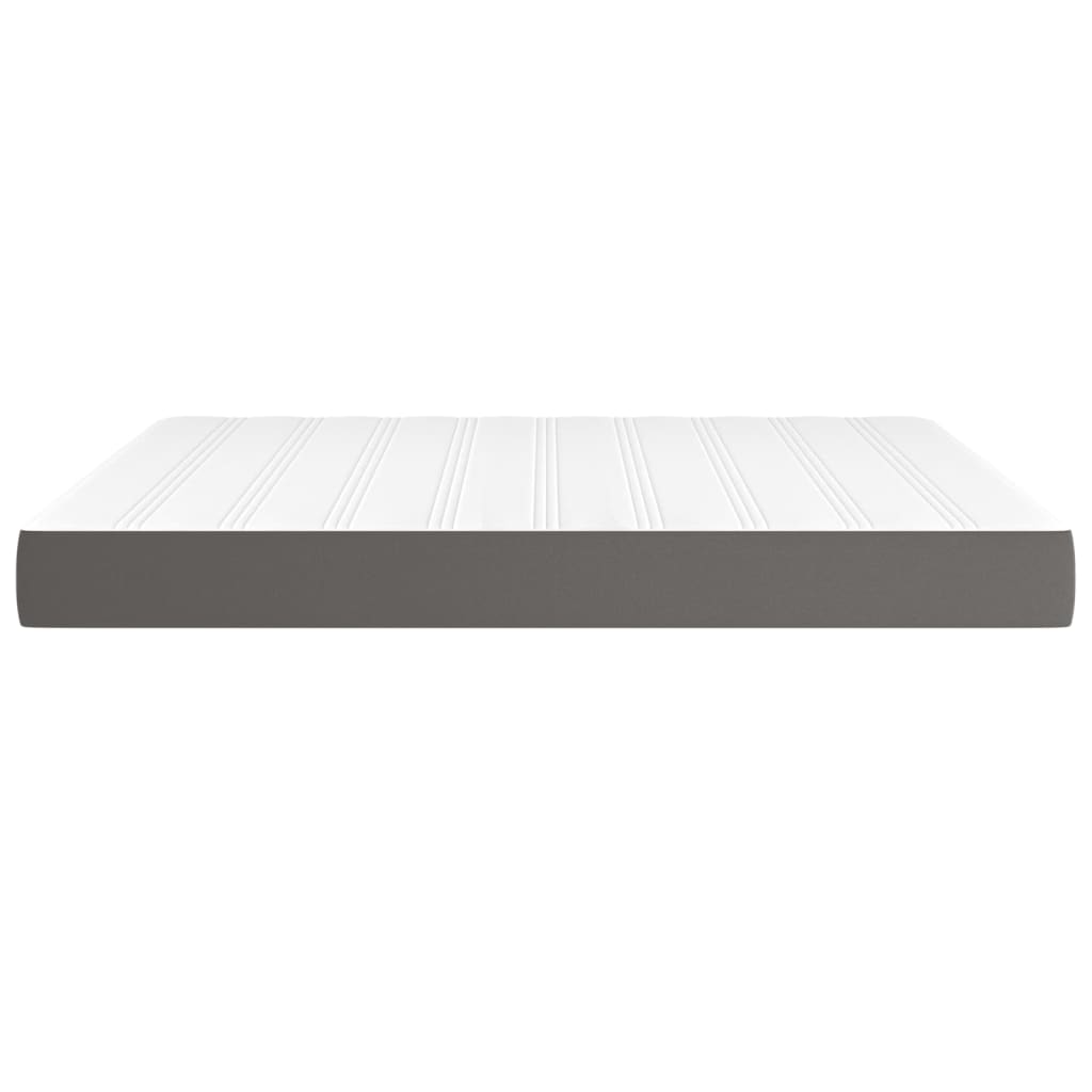 vidaXL Saltea de pat cu arcuri, gri, 180x200x20 cm, piele ecologică