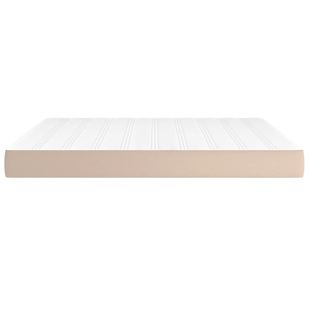 vidaXL Saltea de pat cu arcuri, cappuccino, 180x200x20 cm, piele eco