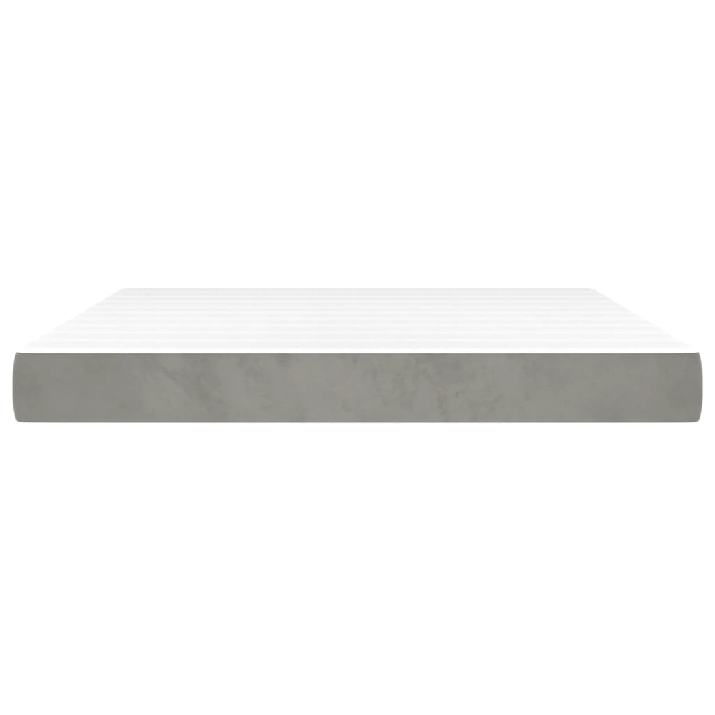 vidaXL Saltea de pat cu arcuri, gri deschis, 180x200x20 cm, catifea vidaXL Saltea de pat cu arcuri, gri deschis, 180x200x20 cm, catifea