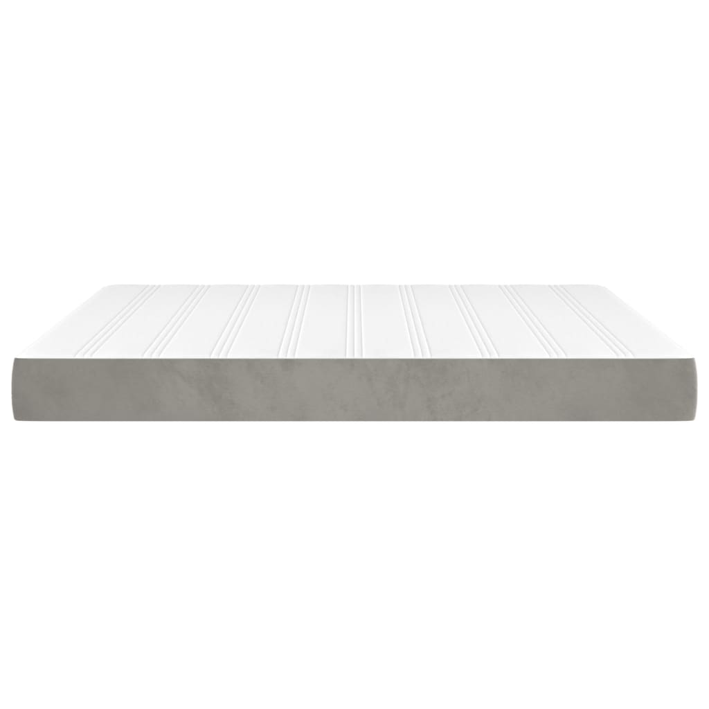 vidaXL Saltea de pat cu arcuri, gri deschis, 180x200x20 cm, catifea vidaXL Saltea de pat cu arcuri, gri deschis, 180x200x20 cm, catifea