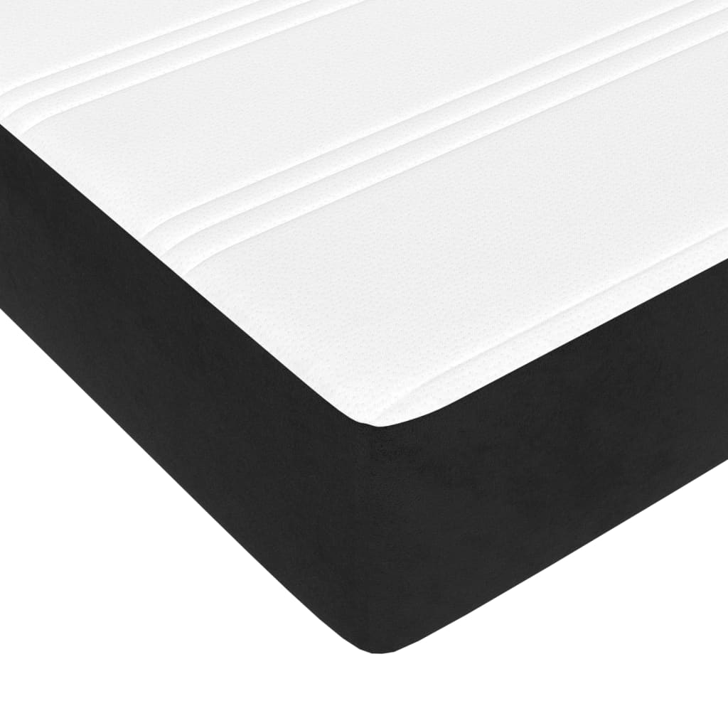 vidaXL Saltea de pat cu arcuri, negru, 180x200x20 cm, catifea