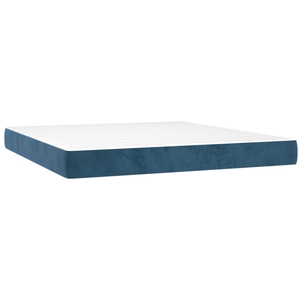 vidaXL Saltea de pat cu arcuri, albastru închis, 180x200x20cm, catifea vidaXL Saltea de pat cu arcuri, albastru închis, 180x200x20cm, catifea