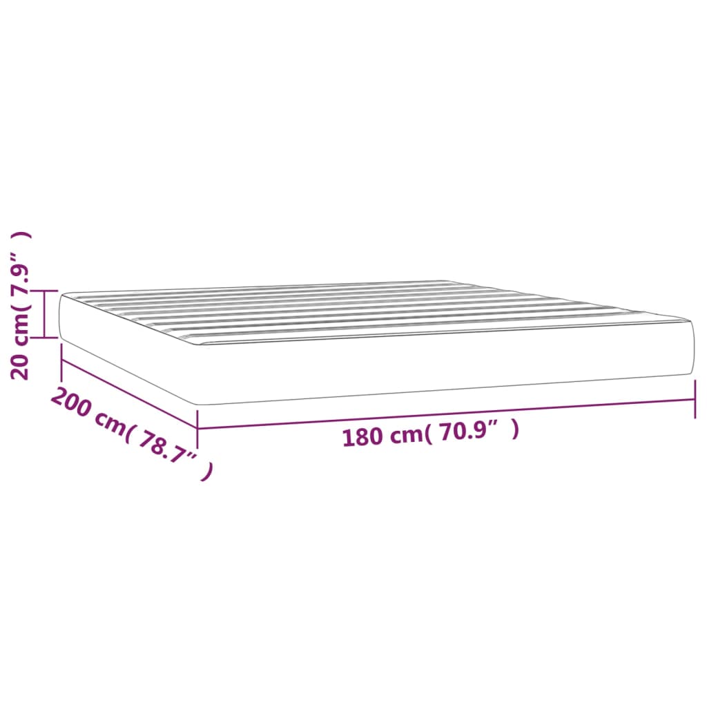 vidaXL Saltea de pat cu arcuri, albastru închis, 180x200x20cm, catifea vidaXL Saltea de pat cu arcuri, albastru închis, 180x200x20cm, catifea