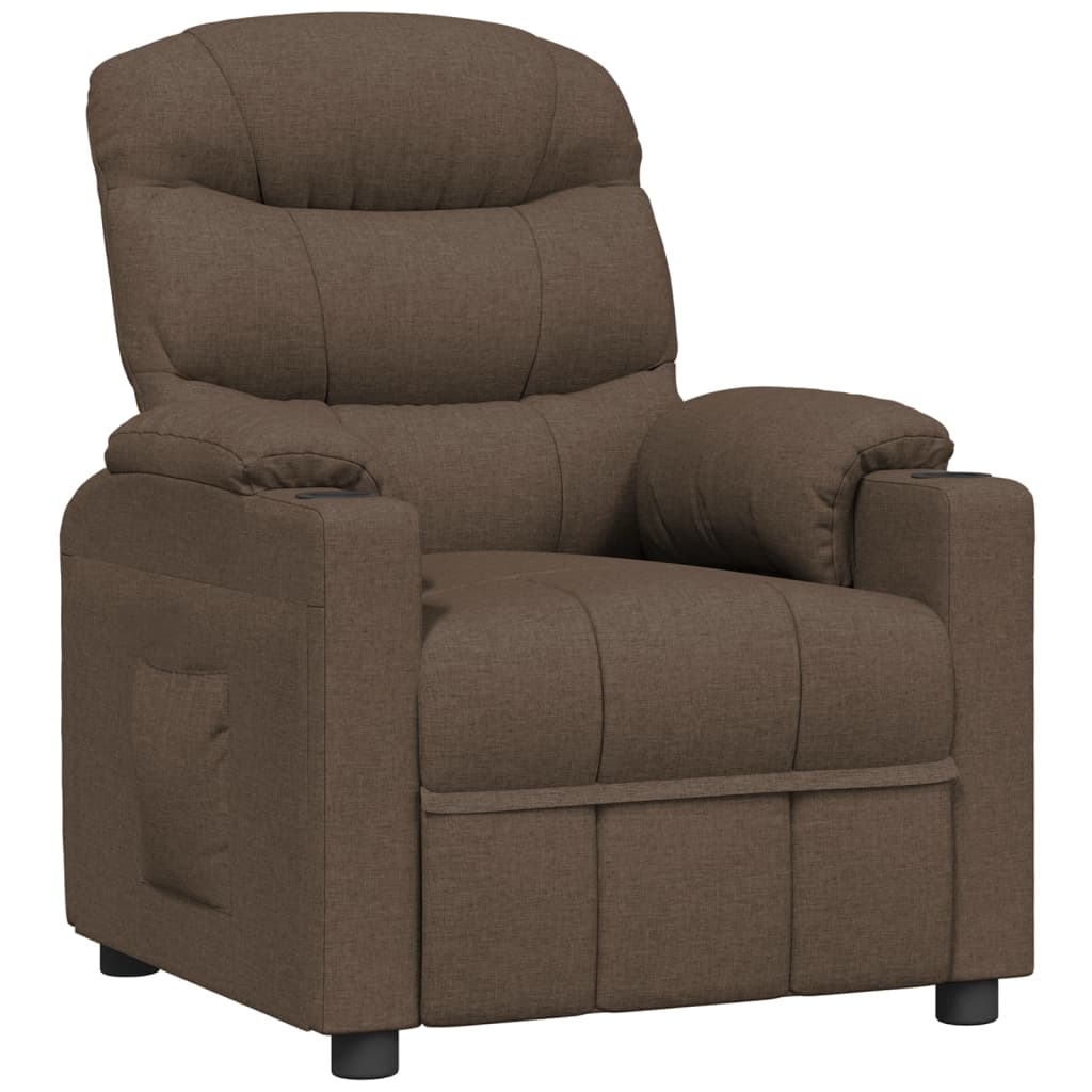 vidaXL Fotoliu rabatabil, maro, material textil