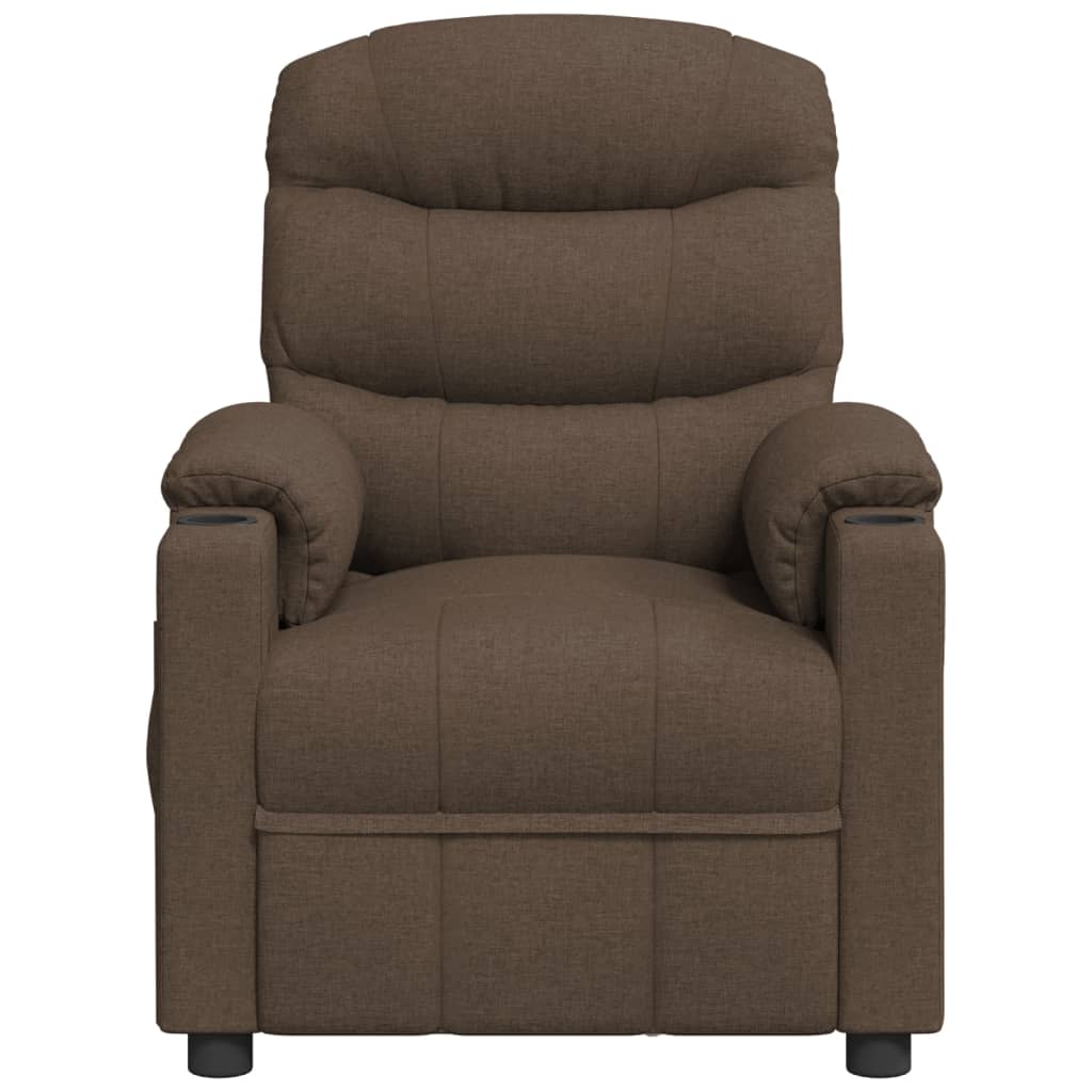 vidaXL Fotoliu rabatabil, maro, material textil