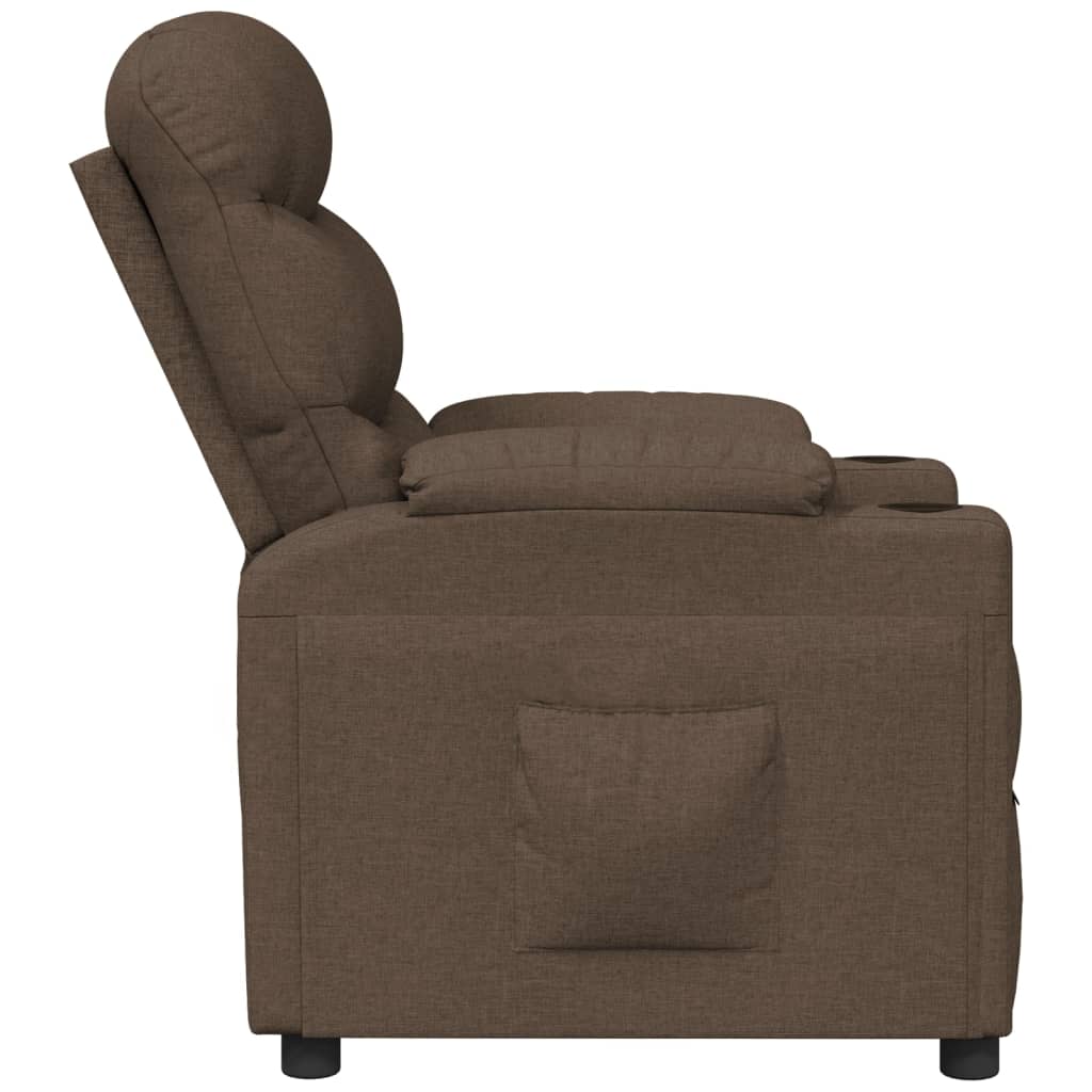 vidaXL Fotoliu rabatabil, maro, material textil