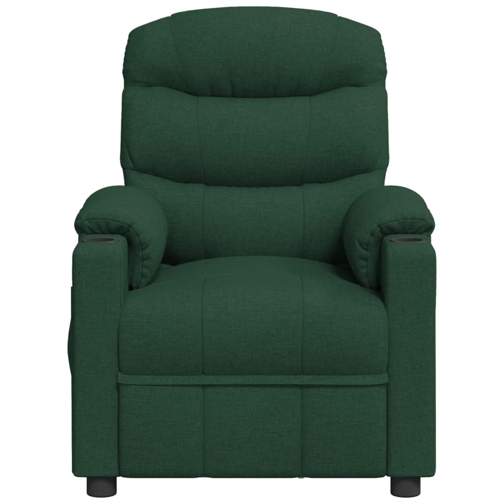 vidaXL Fotoliu rabatabil, verde închis, material textil vidaXL Fotoliu rabatabil, verde închis, material textil