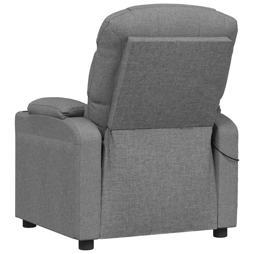 vidaXL Fotoliu de masaj, gri deschis, material textil