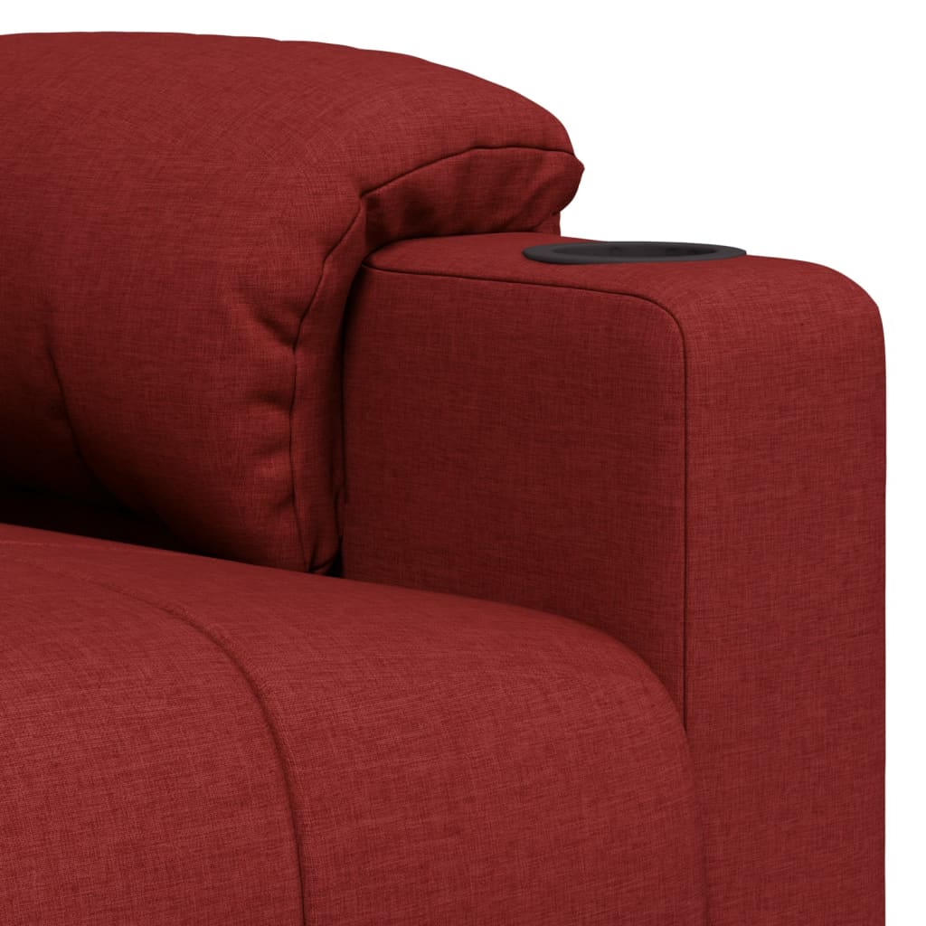 vidaXL Fotoliu de masaj, roșu vin, material textil