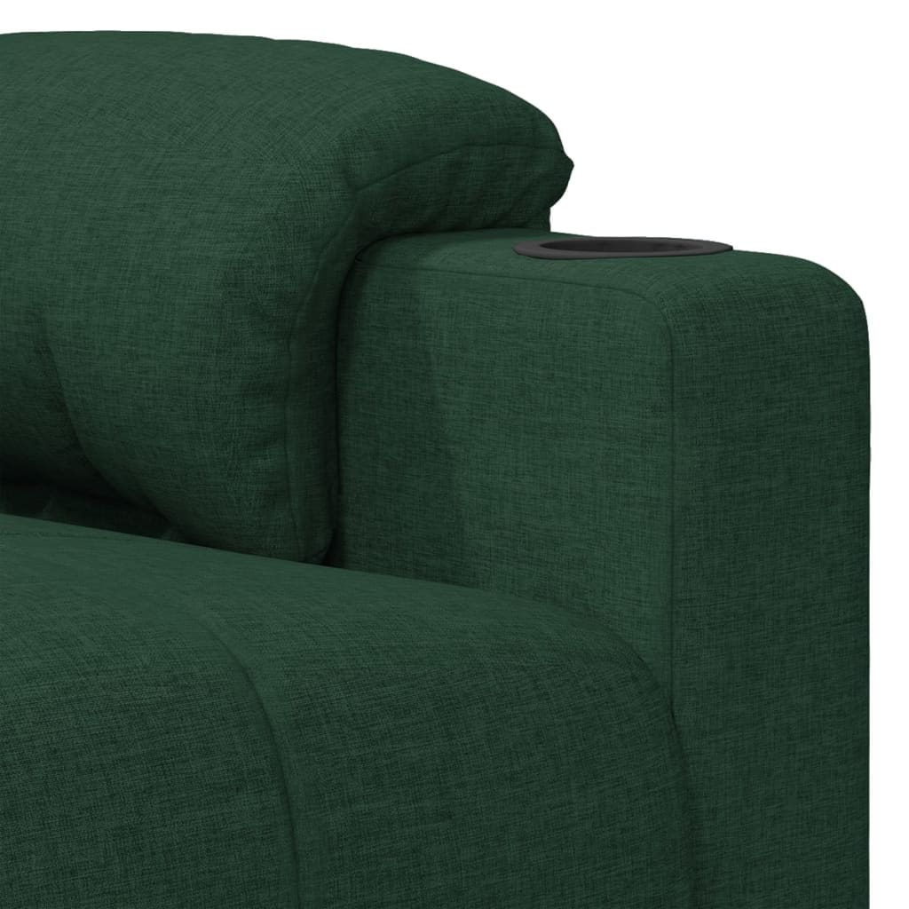 vidaXL Fotoliu de masaj, verde închis, material textil