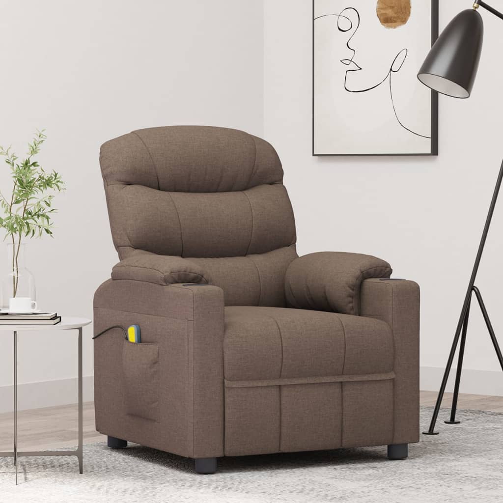 vidaXL Scaun de masaj, taupe, țesătură vidaXL Scaun de masaj, taupe, țesătură