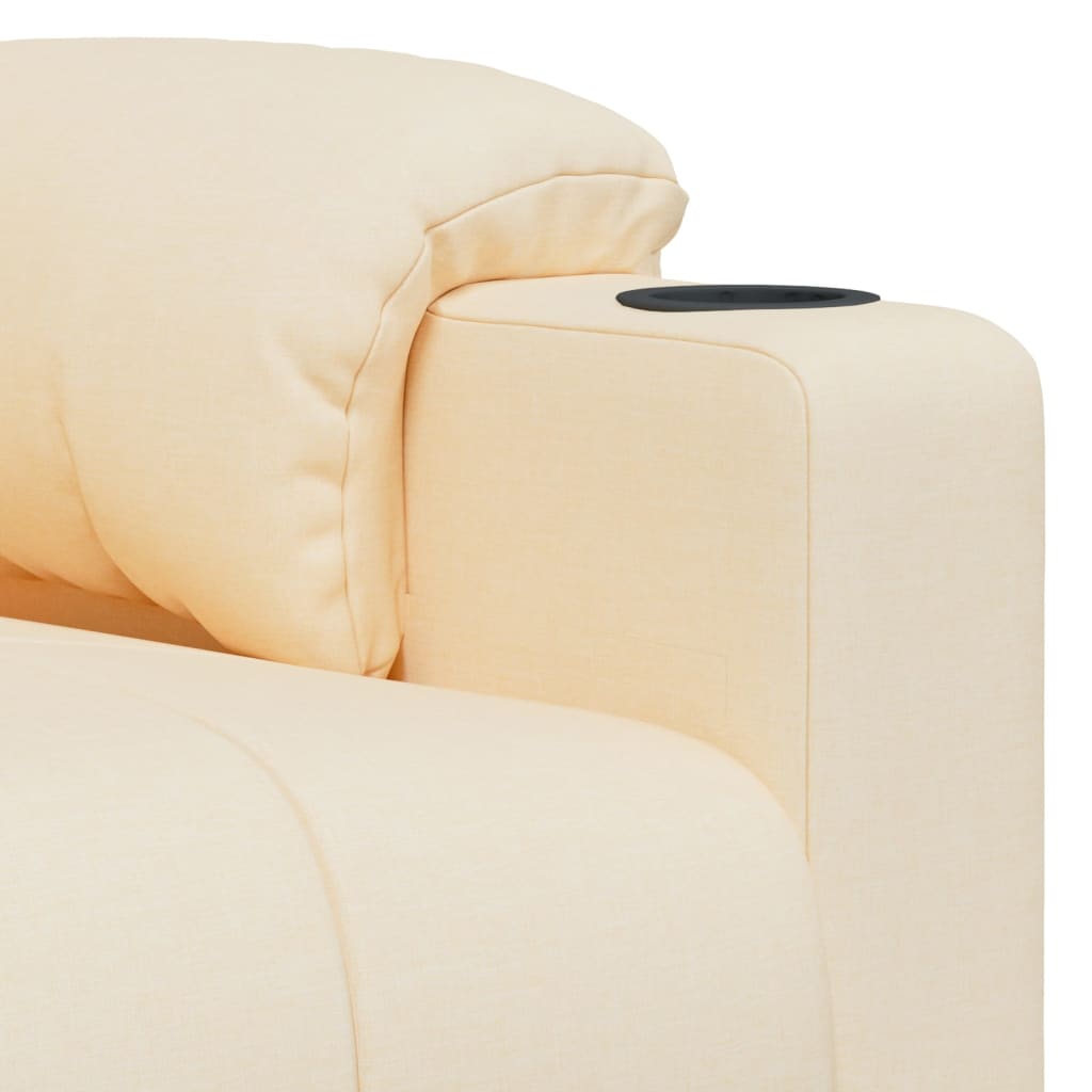 vidaXL Fotoliu de masaj, crem, material textil vidaXL Fotoliu de masaj, crem, material textil