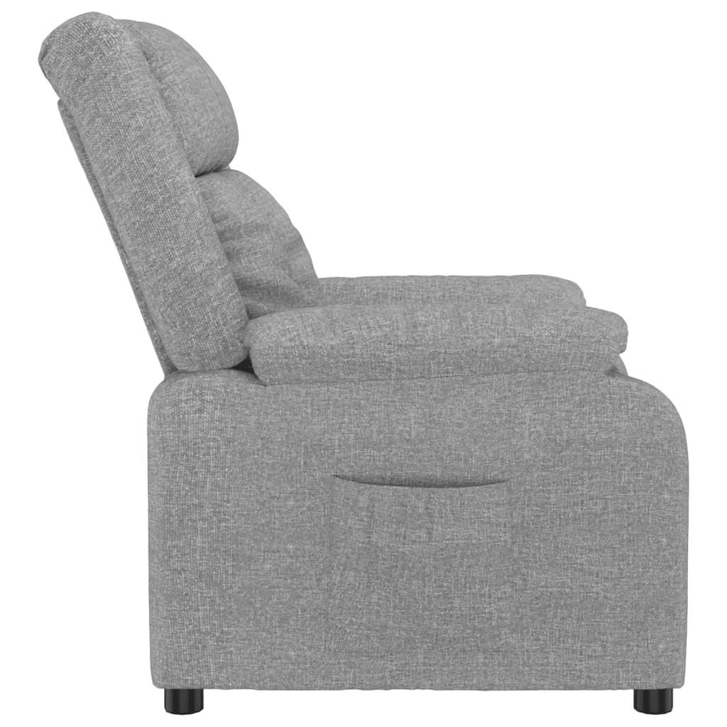 vidaXL Fotoliu rabatabil, gri deschis, material textil