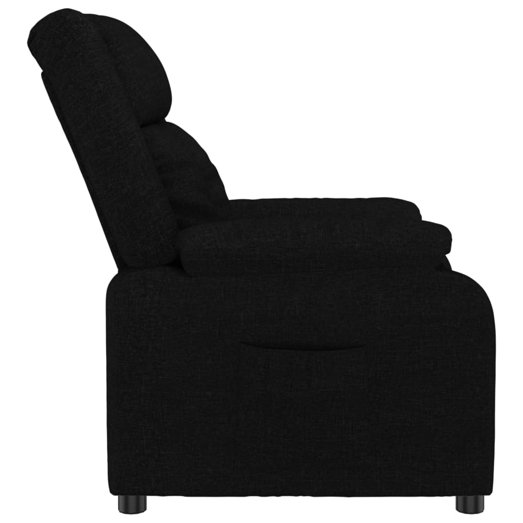 vidaXL Fotoliu rabatabil, negru, material textil vidaXL Fotoliu rabatabil, negru, material textil