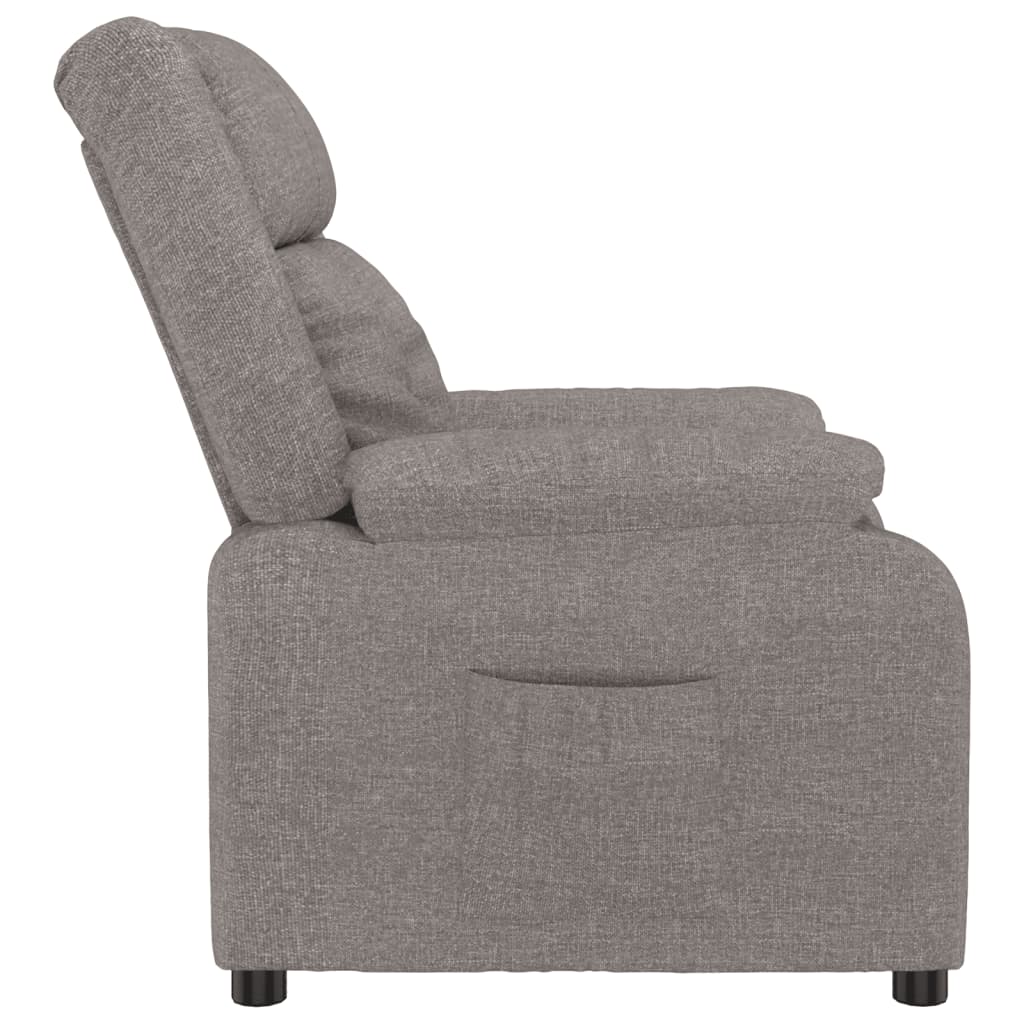vidaXL Fotoliu rabatabil, gri taupe, material textil