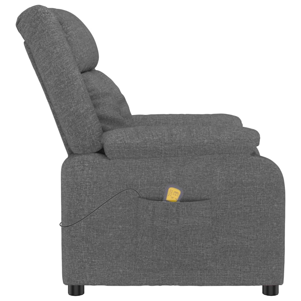 vidaXL Fotoliu de masaj, gri închis, material textil vidaXL Fotoliu de masaj, gri închis, material textil