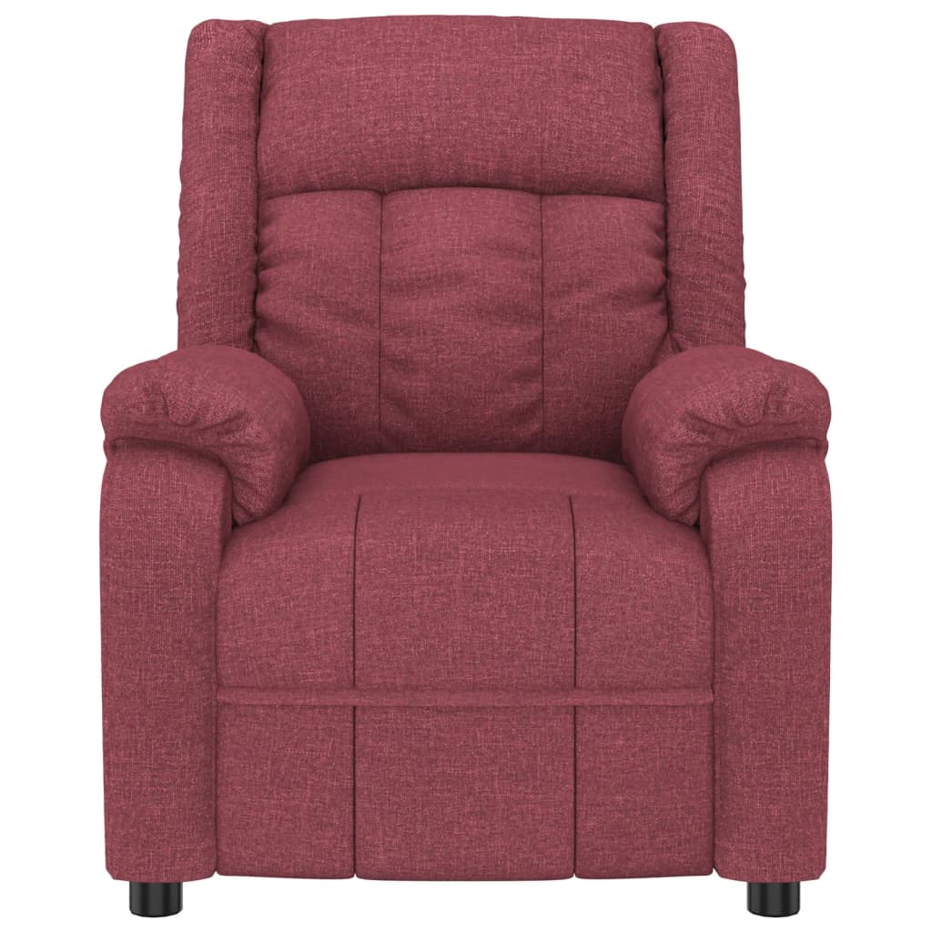 vidaXL Fotoliu de masaj, roșu vin, material textil