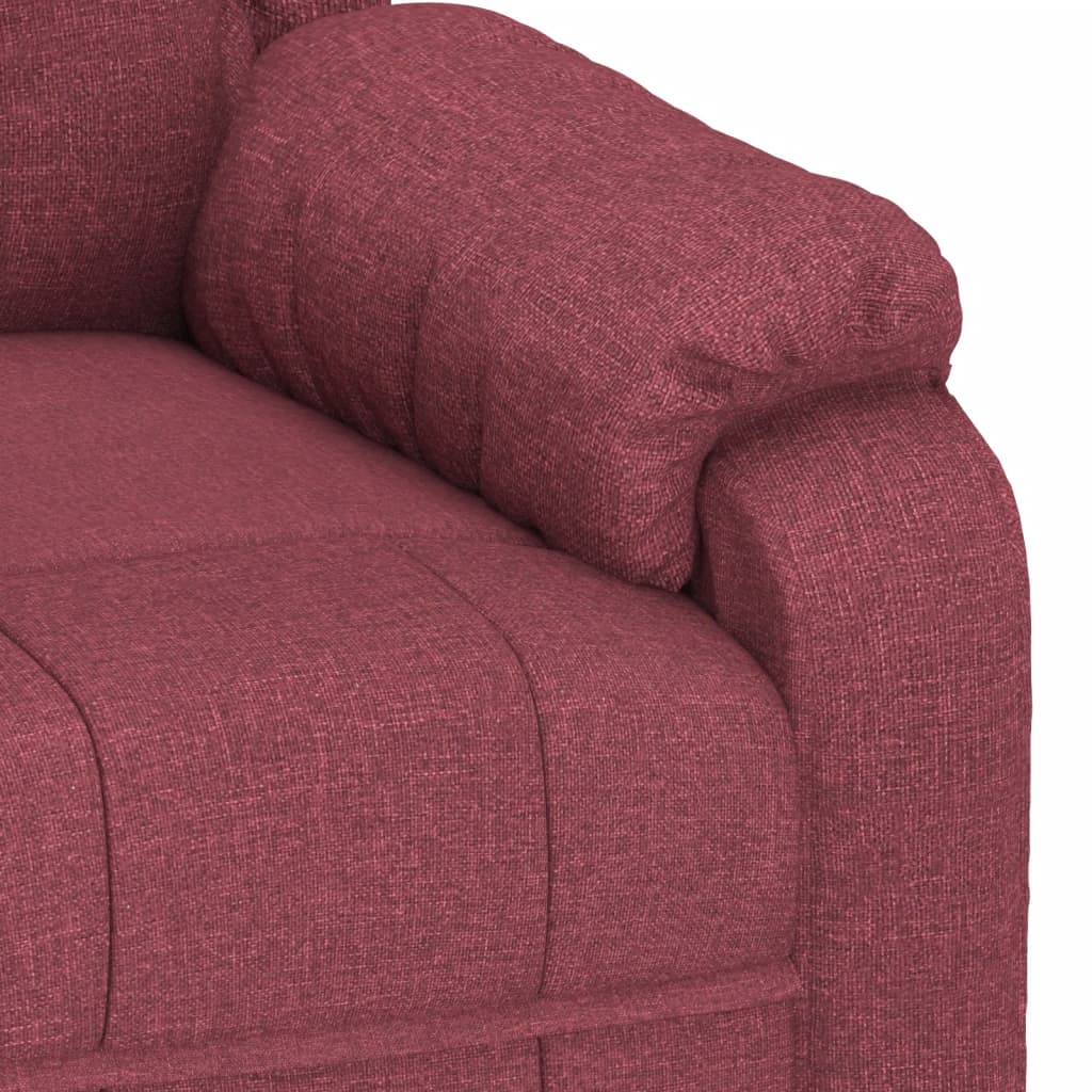 vidaXL Fotoliu de masaj, roșu vin, material textil