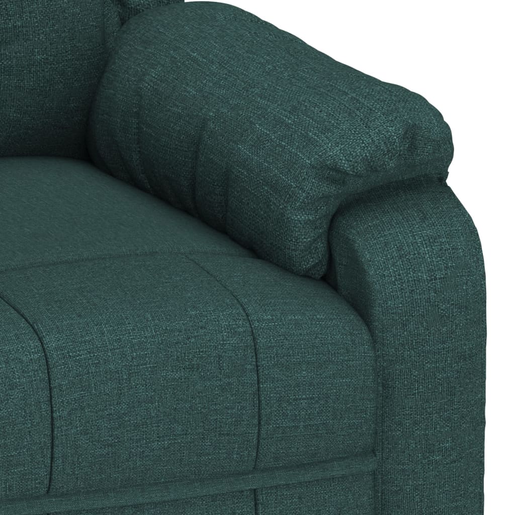 vidaXL Fotoliu de masaj, verde închis, material textil