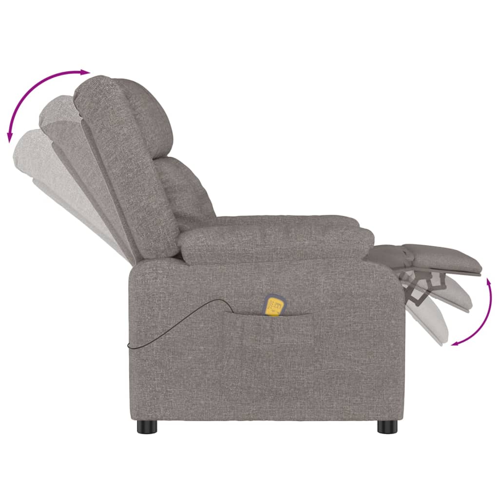 vidaXL Scaun de masaj, taupe, țesătură vidaXL Scaun de masaj, taupe, țesătură