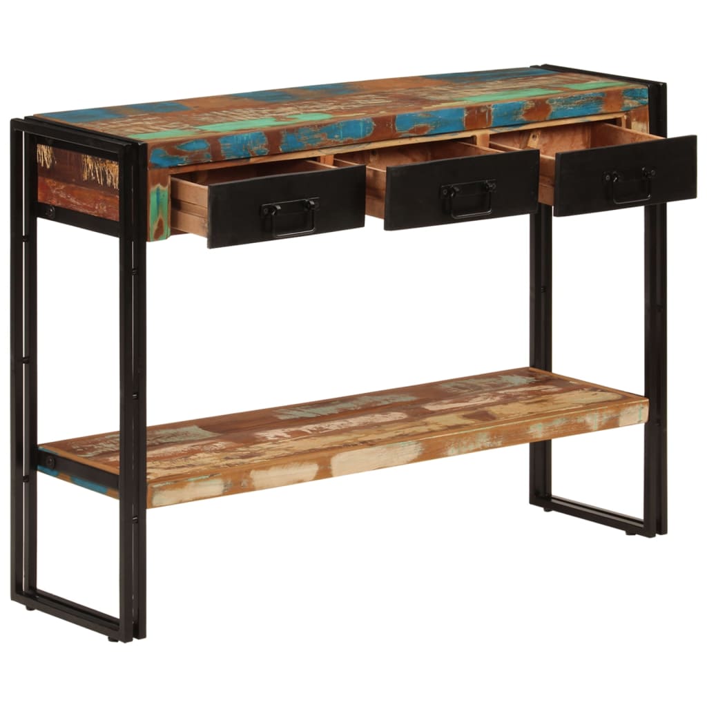vidaXL Masă consolă, 110x30x76 cm, lemn masiv reciclat