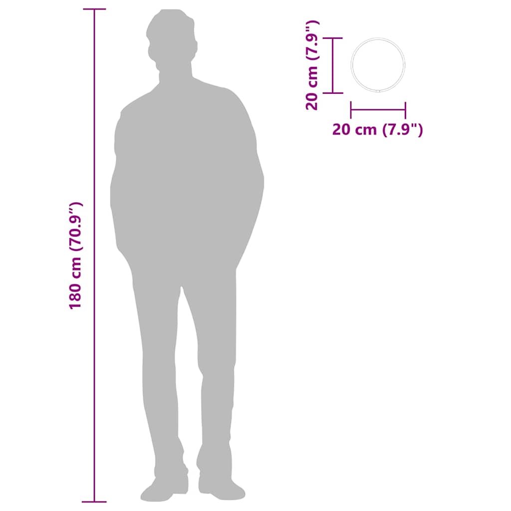 vidaXL Oglindă de perete rotundă, argintiu, Ø 20 cm vidaXL Oglindă de perete rotundă, argintiu, Ø 20 cm