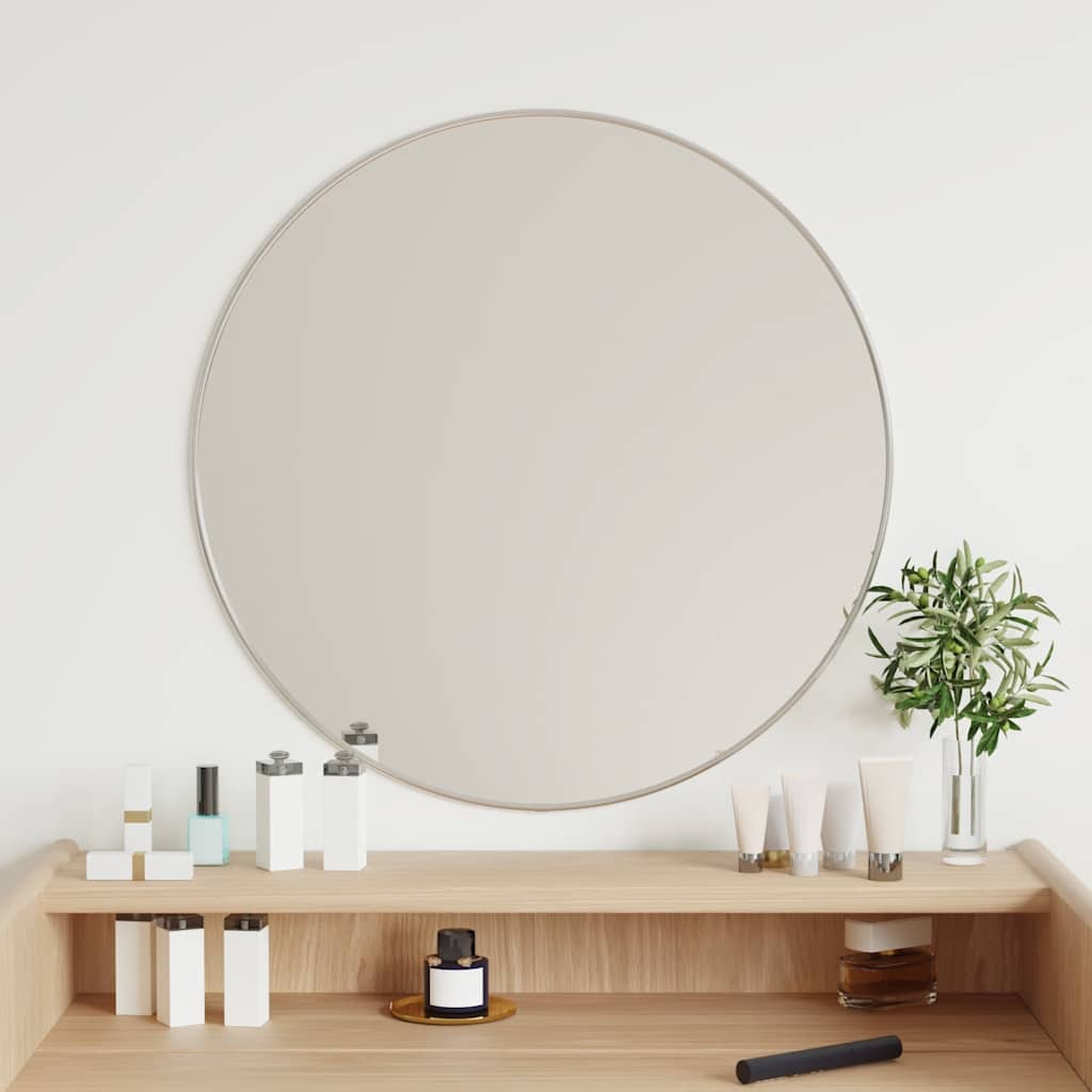 vidaXL Oglindă de perete rotundă, argintiu, Ø 60 cm vidaXL Oglindă de perete rotundă, argintiu, Ø 60 cm