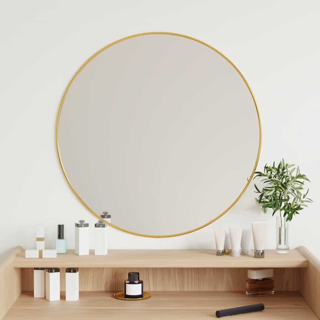 vidaXL Oglindă de perete rotundă, auriu, Ø 60 cm vidaXL Oglindă de perete rotundă, auriu, Ø 60 cm
