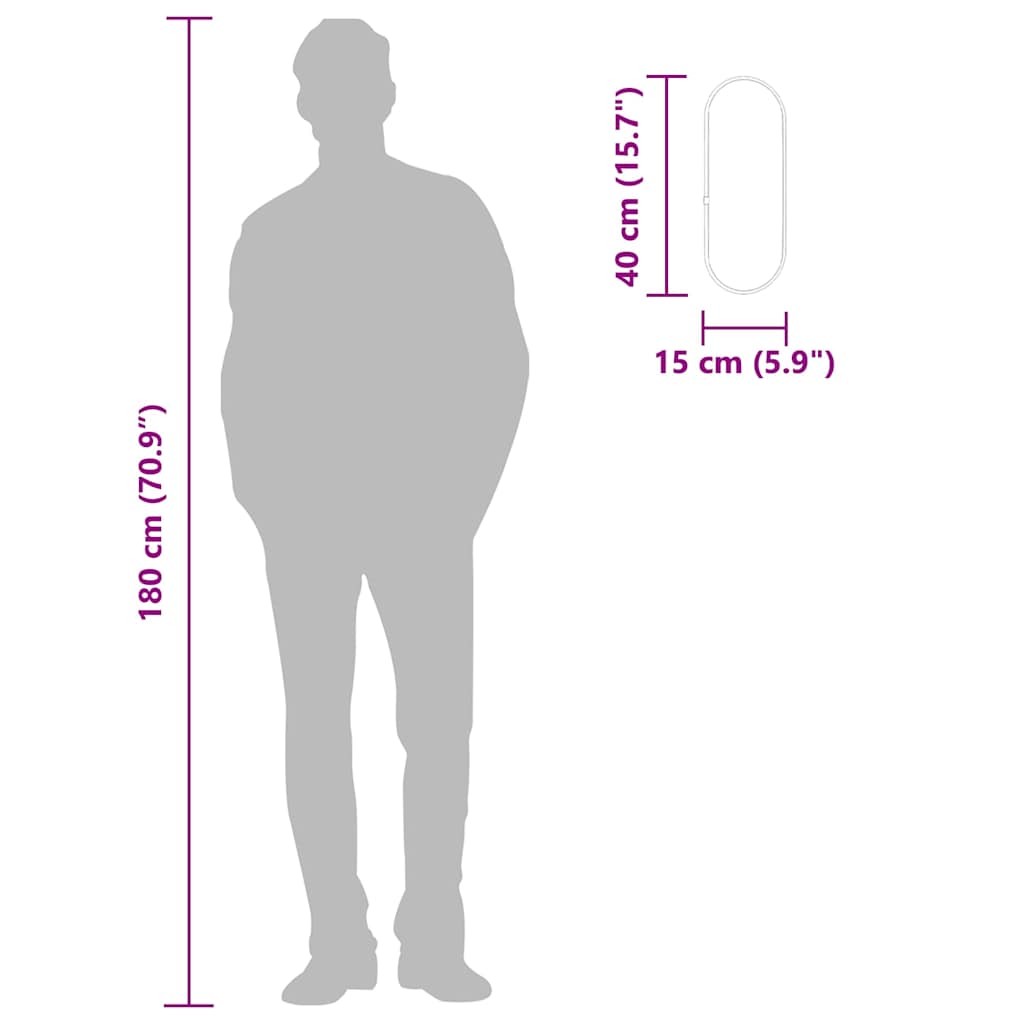 vidaXL Oglindă de perete, auriu, 40x15 cm, ovală