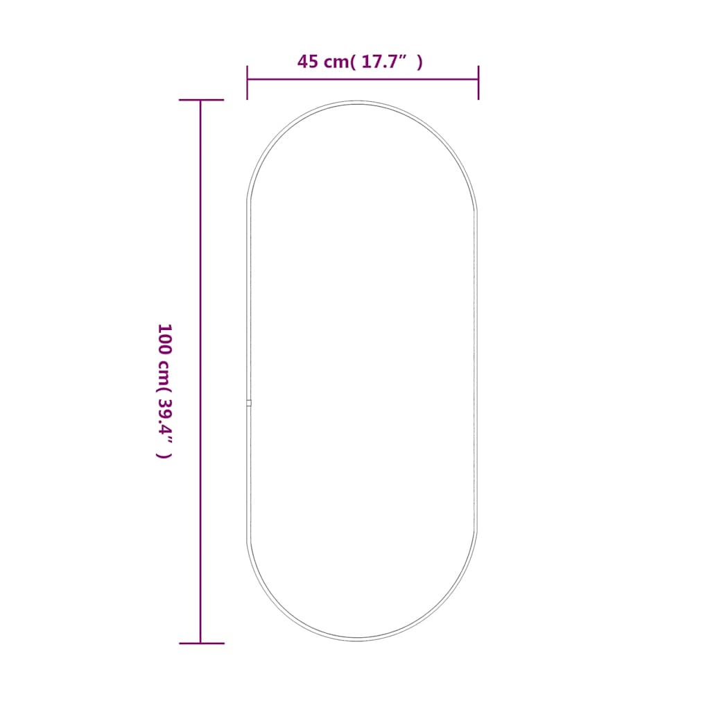 vidaXL Oglindă de perete, auriu, 100x45 cm, ovală vidaXL Oglindă de perete, auriu, 100x45 cm, ovală
