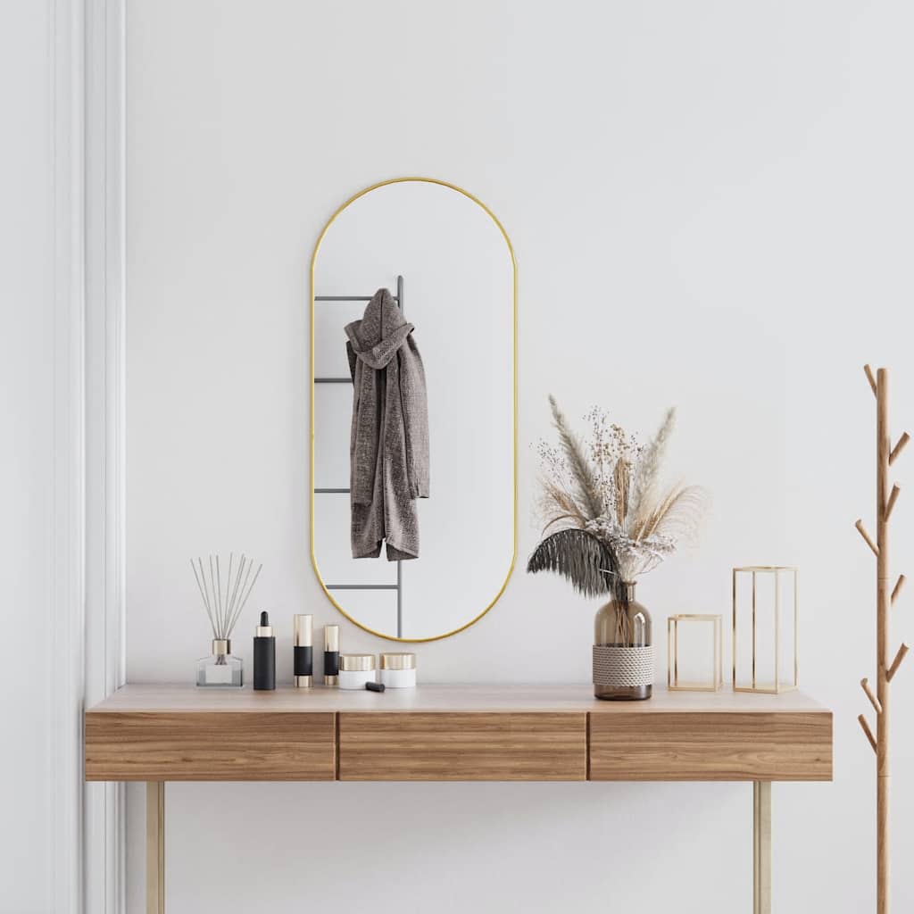 vidaXL Oglindă de perete, auriu, 100x45 cm, ovală vidaXL Oglindă de perete, auriu, 100x45 cm, ovală