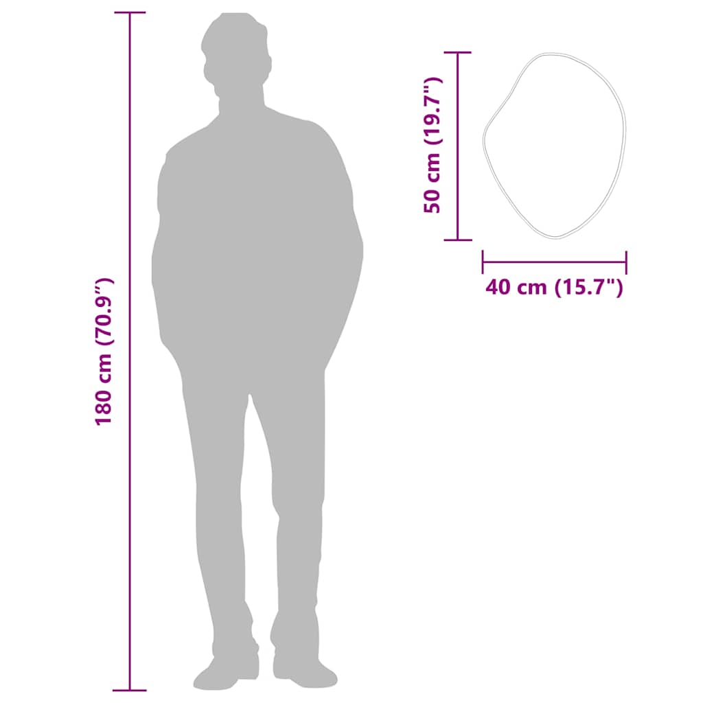 vidaXL Oglindă de perete, auriu, 50x40 cm