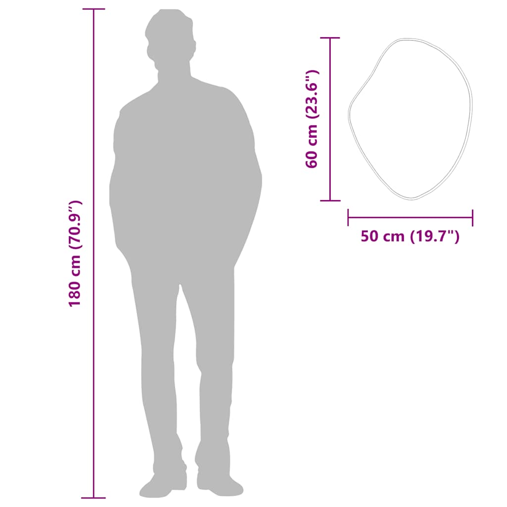 vidaXL Oglindă de perete, negru, 60x50 cm