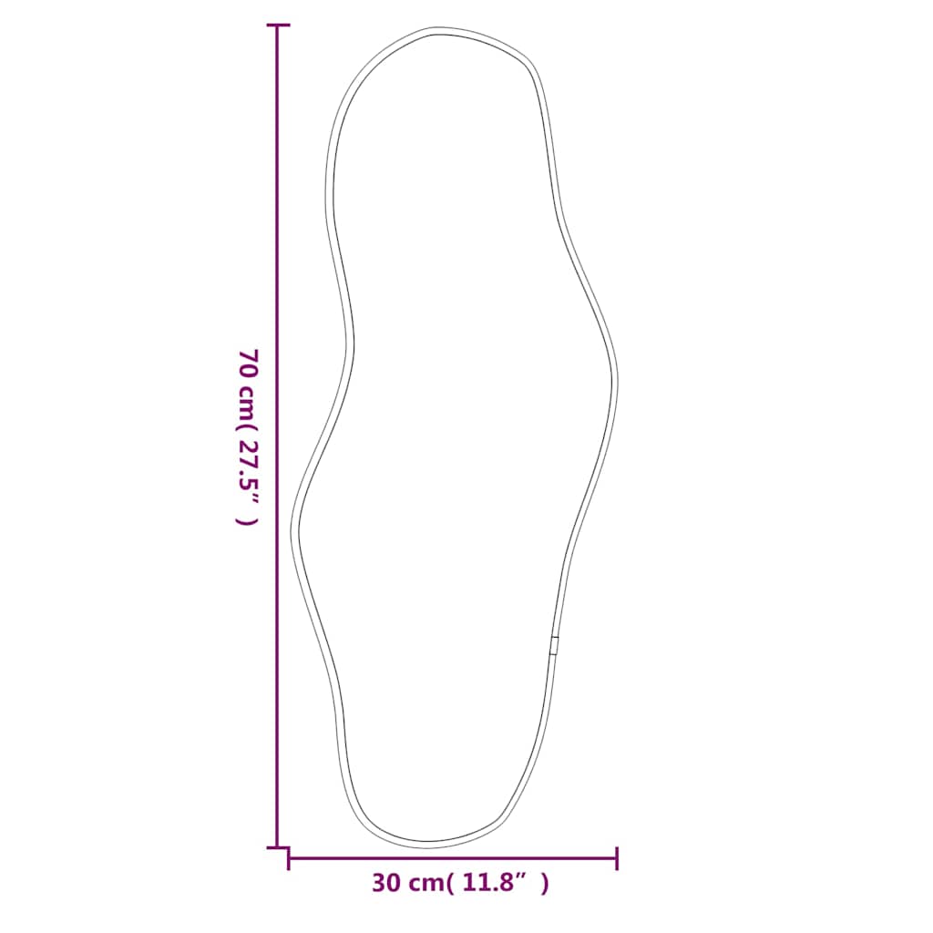 vidaXL Oglindă de perete, argintiu, 70x30 cm