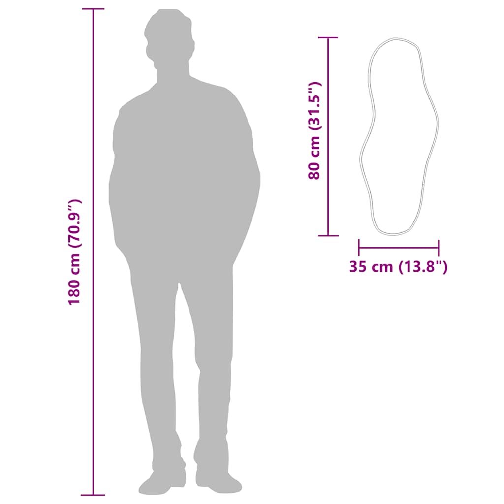 vidaXL Oglindă de perete, auriu, 80x35 cm