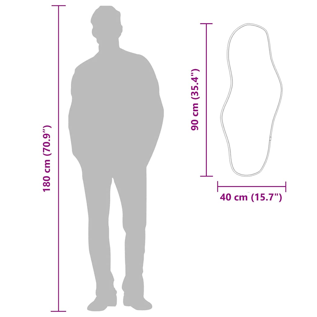 vidaXL Oglindă de perete, auriu, 90x40 cm