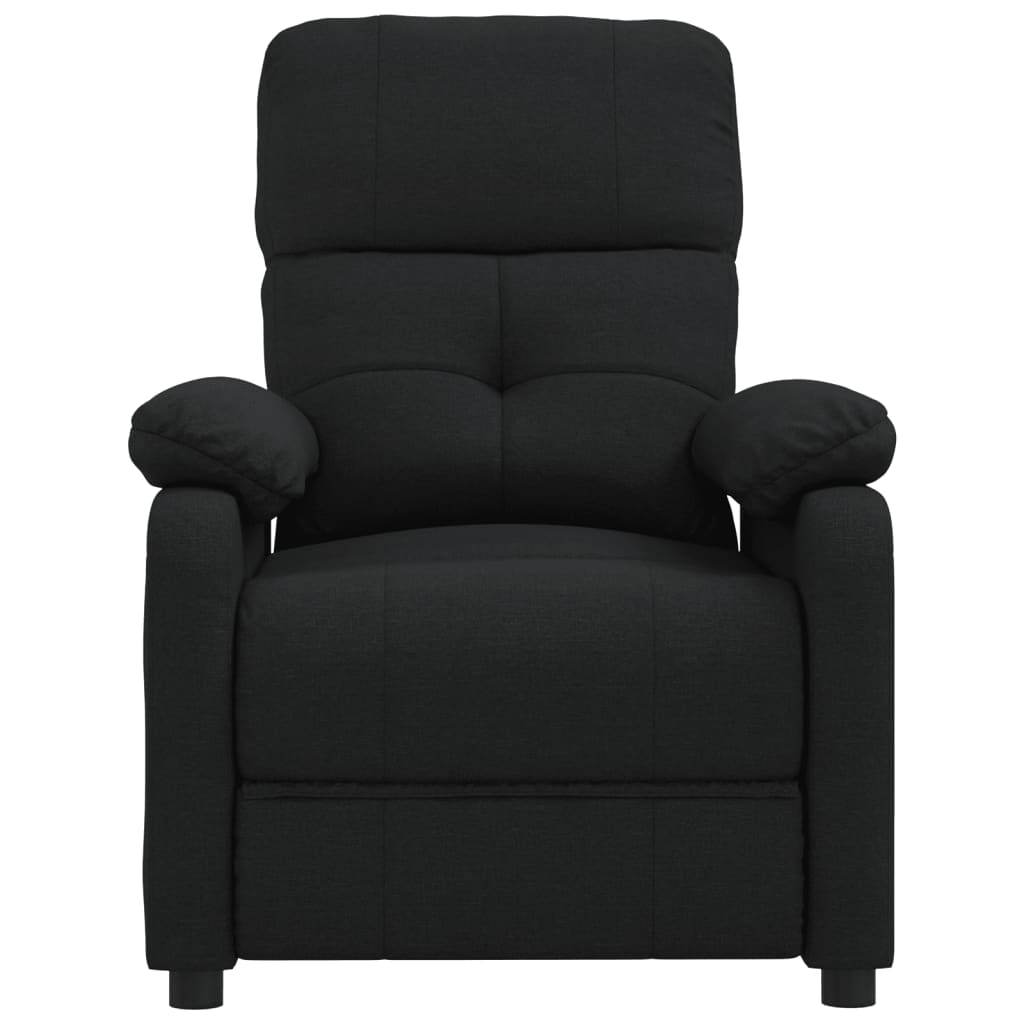 vidaXL Fotoliu rabatabil, negru, material textil vidaXL Fotoliu rabatabil, negru, material textil