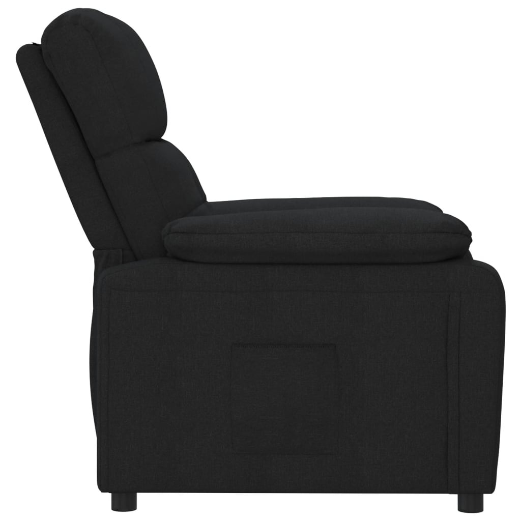 vidaXL Fotoliu rabatabil, negru, material textil vidaXL Fotoliu rabatabil, negru, material textil