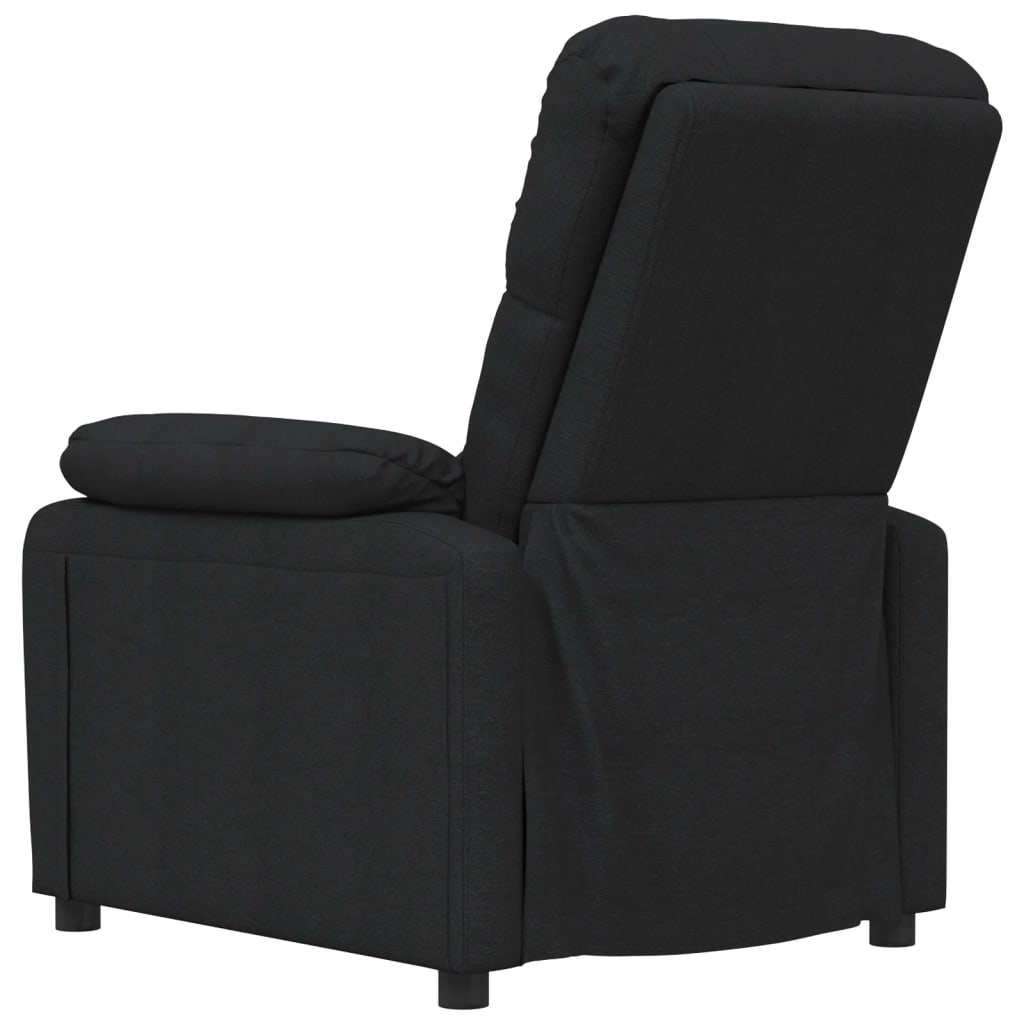 vidaXL Fotoliu rabatabil, negru, material textil vidaXL Fotoliu rabatabil, negru, material textil