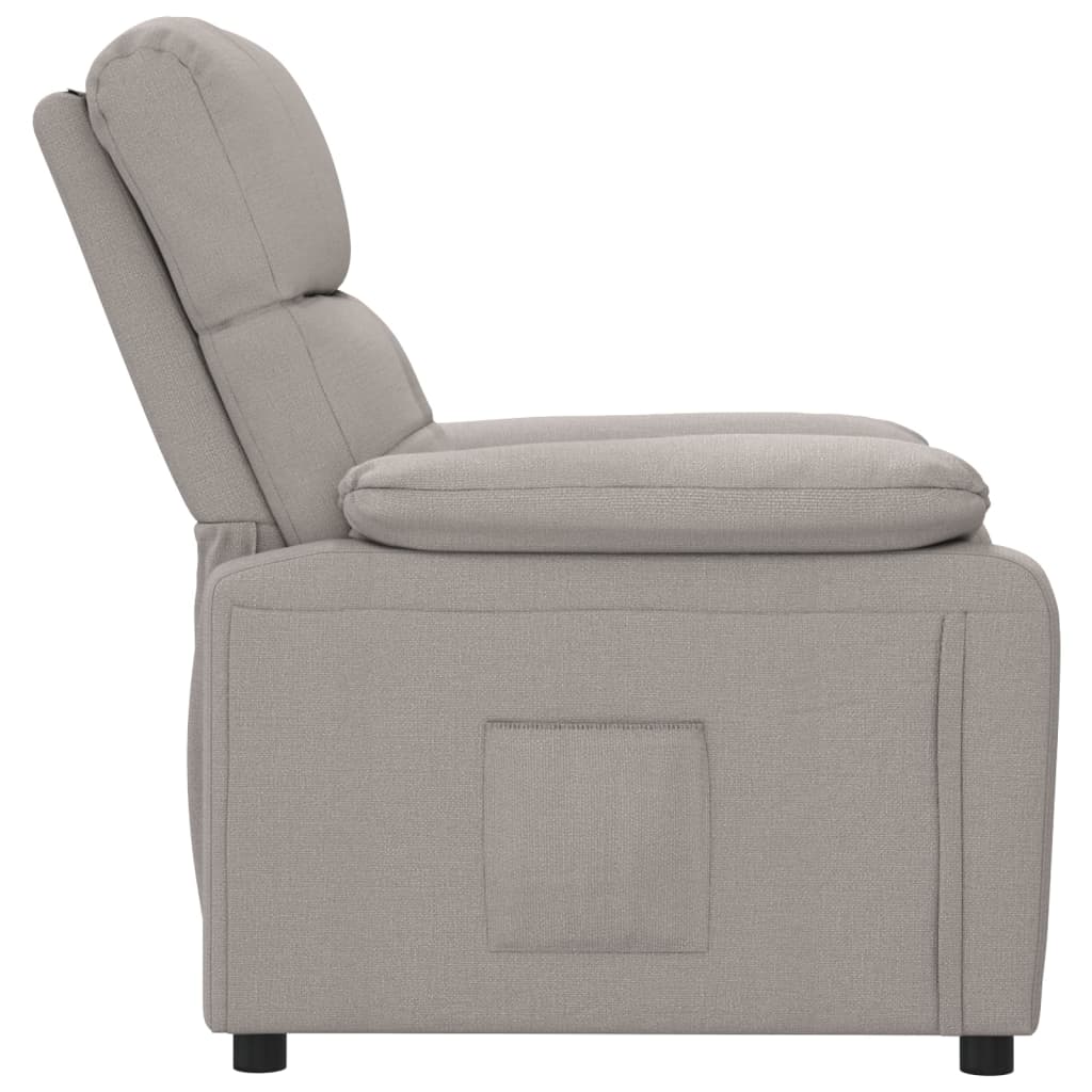 vidaXL Fotoliu rabatabil, gri taupe, material textil