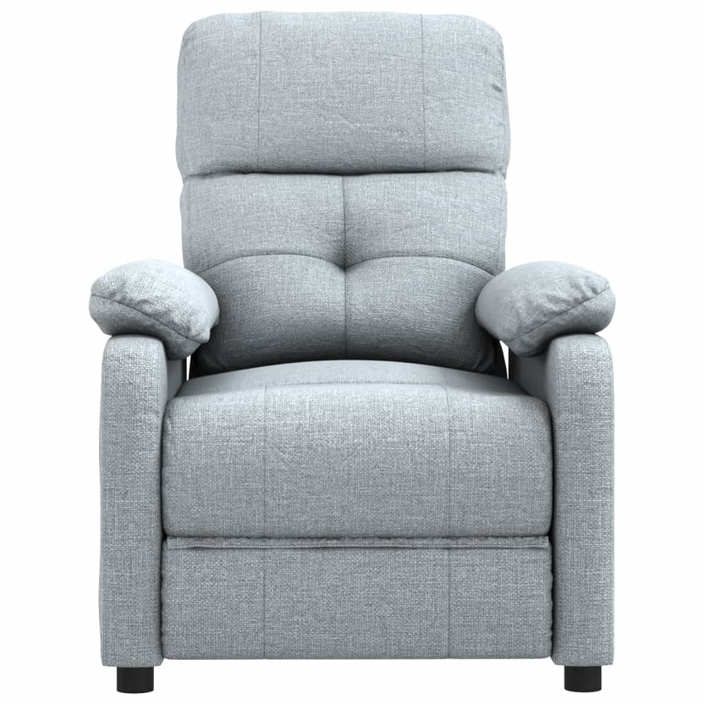 vidaXL Fotoliu de masaj, gri deschis, material textil vidaXL Fotoliu de masaj, gri deschis, material textil