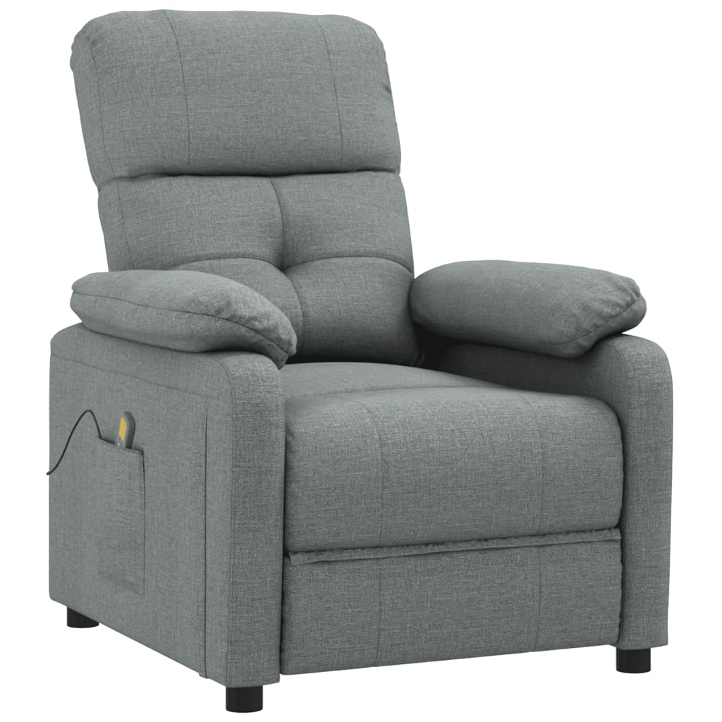 vidaXL Fotoliu de masaj, gri închis, material textil vidaXL Fotoliu de masaj, gri închis, material textil