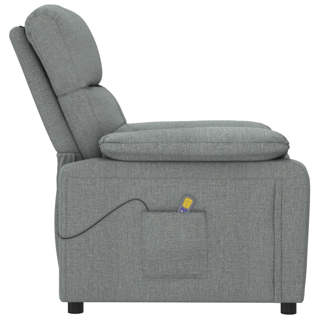 vidaXL Fotoliu de masaj, gri închis, material textil vidaXL Fotoliu de masaj, gri închis, material textil