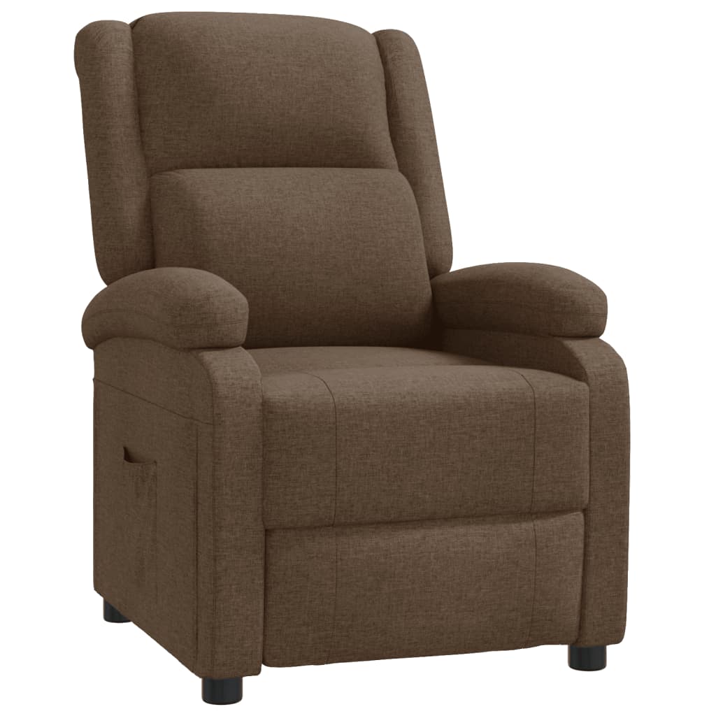 vidaXL Fotoliu rabatabil, maro, material textil