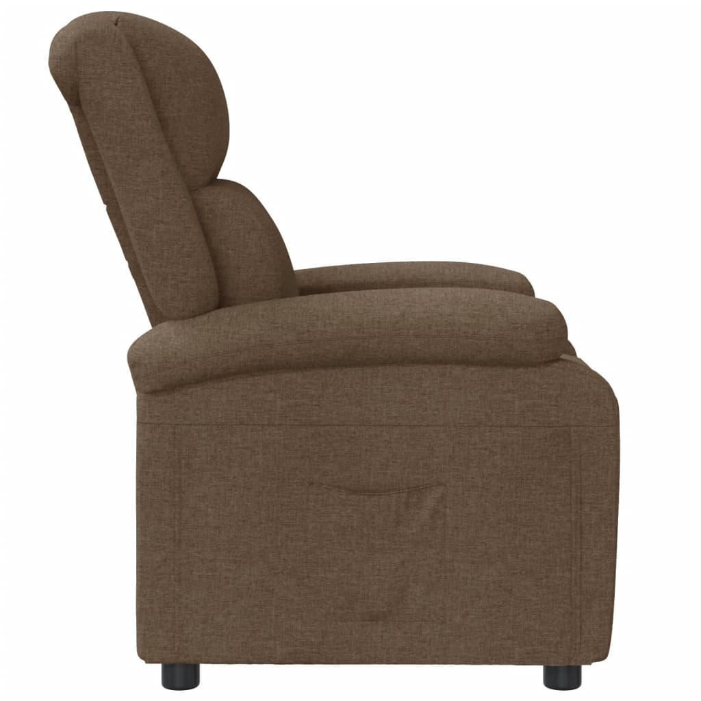 vidaXL Fotoliu rabatabil, maro, material textil
